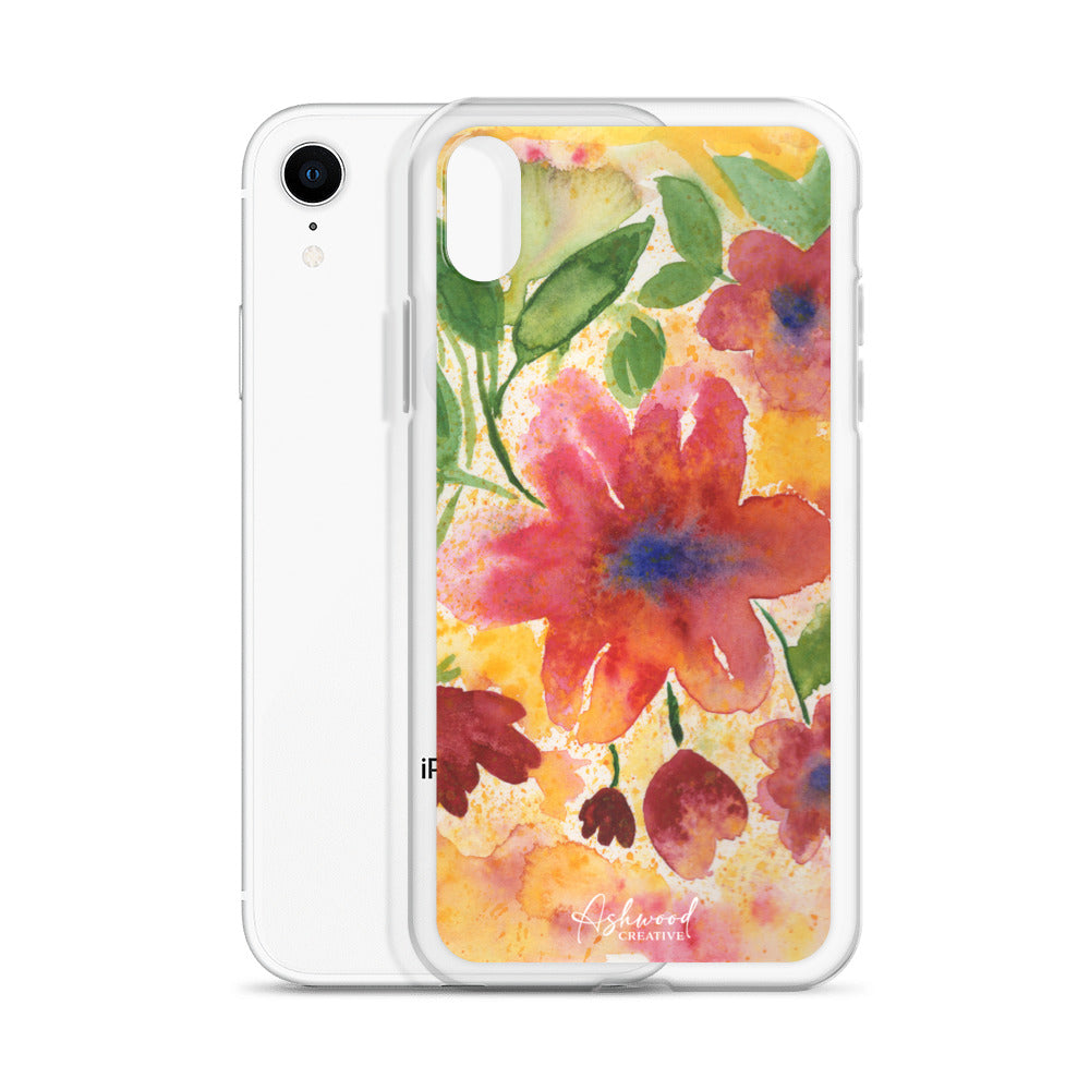 Watercolor Red Flowers Case for iPhone®