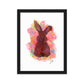 Red Bunny Framed matte paper poster