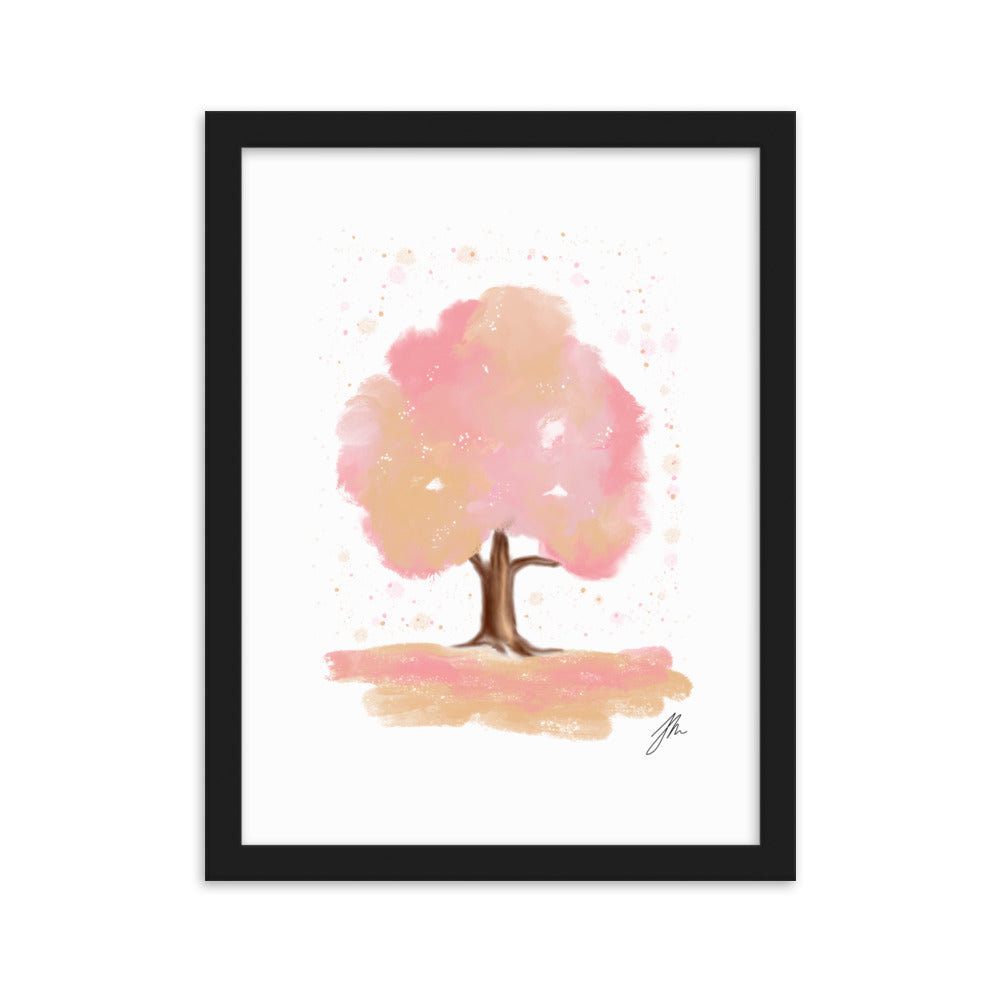 Pink Tree Framed matte paper poster