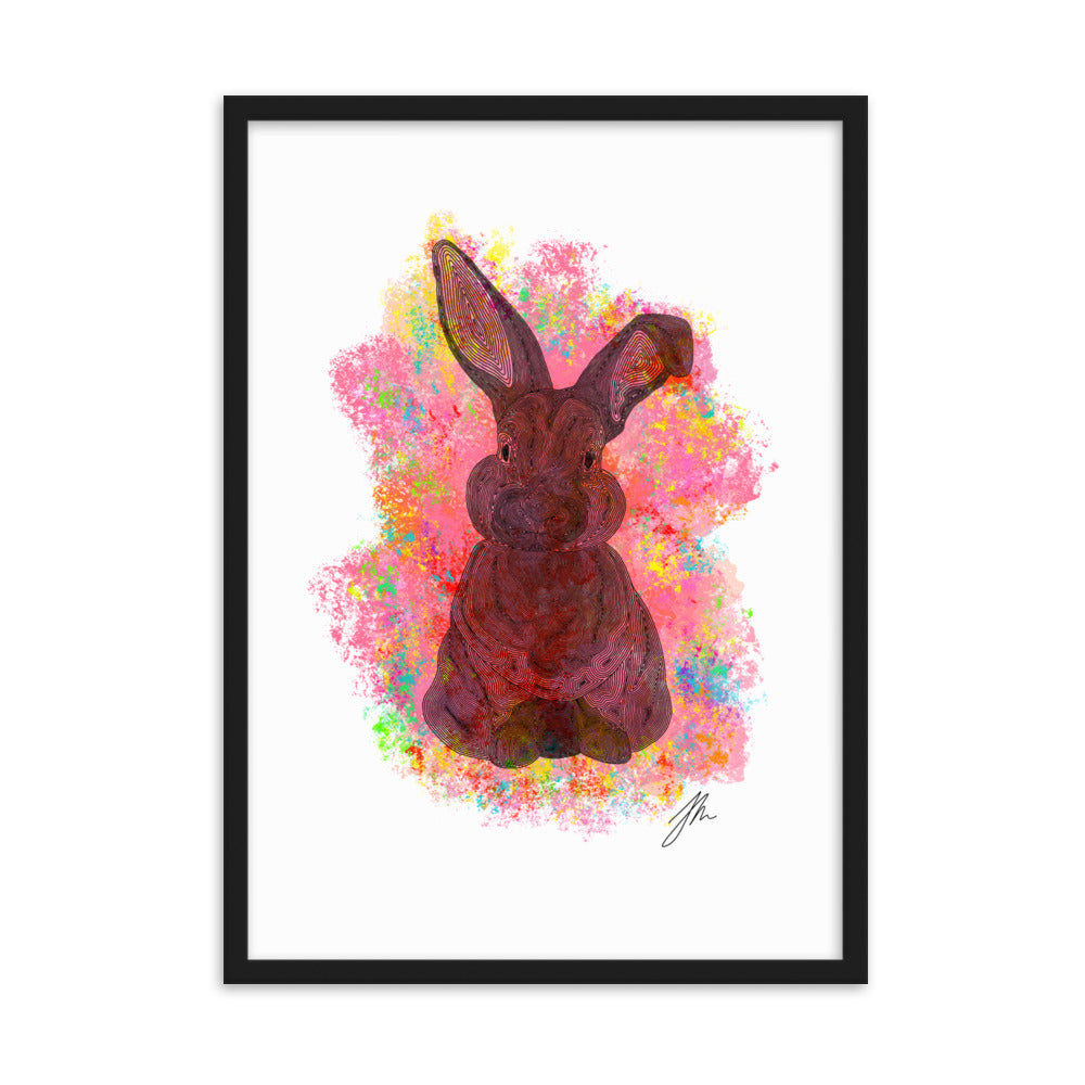 Red Bunny Framed matte paper poster