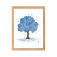 Blue Tree Framed matte paper poster