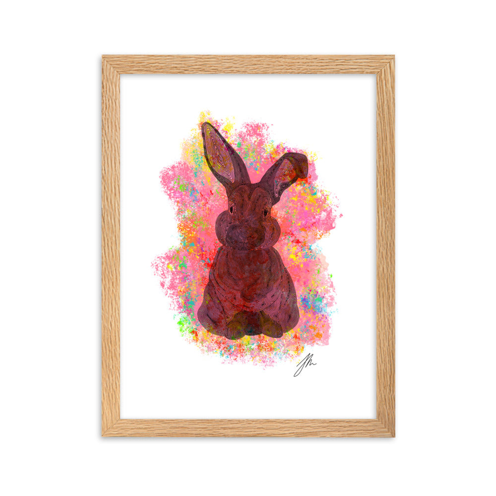 Red Bunny Framed matte paper poster