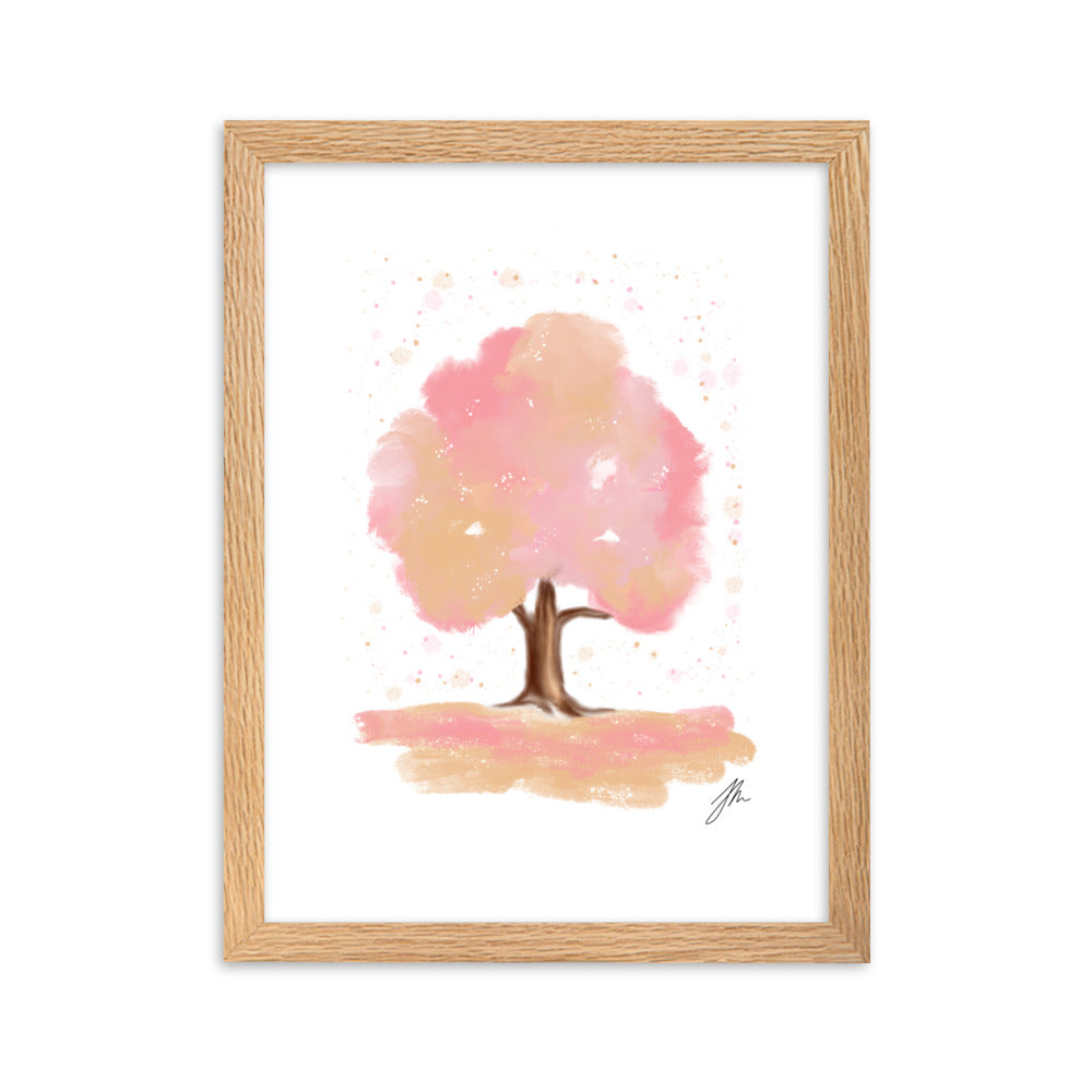 Pink Tree Framed matte paper poster