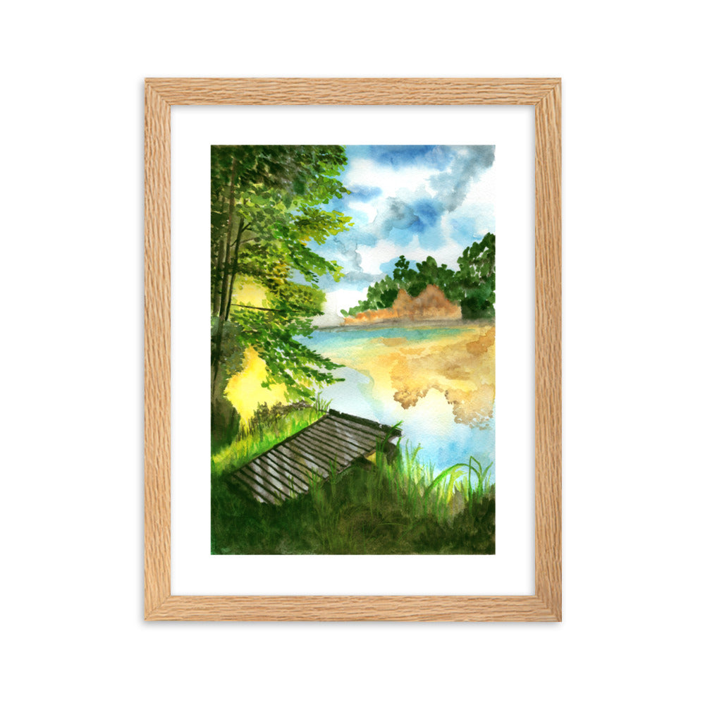 Summer Lake Framed matte paper poster