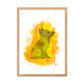 Yellow Fox Framed matte paper poster