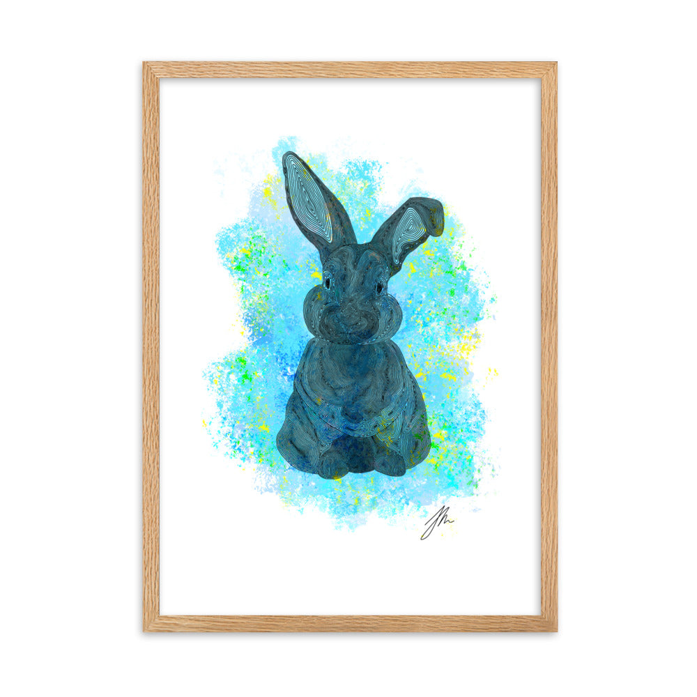 Blue Bunny Framed matte paper poster