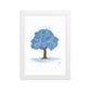 Blue Tree Framed matte paper poster