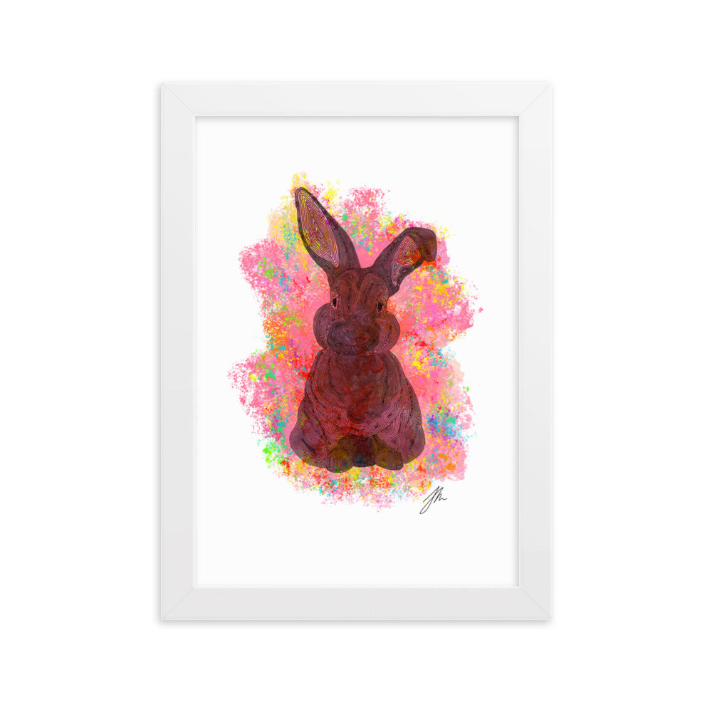 Red Bunny Framed matte paper poster