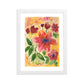 Watercolor Red Flowers Framed matte paper poster