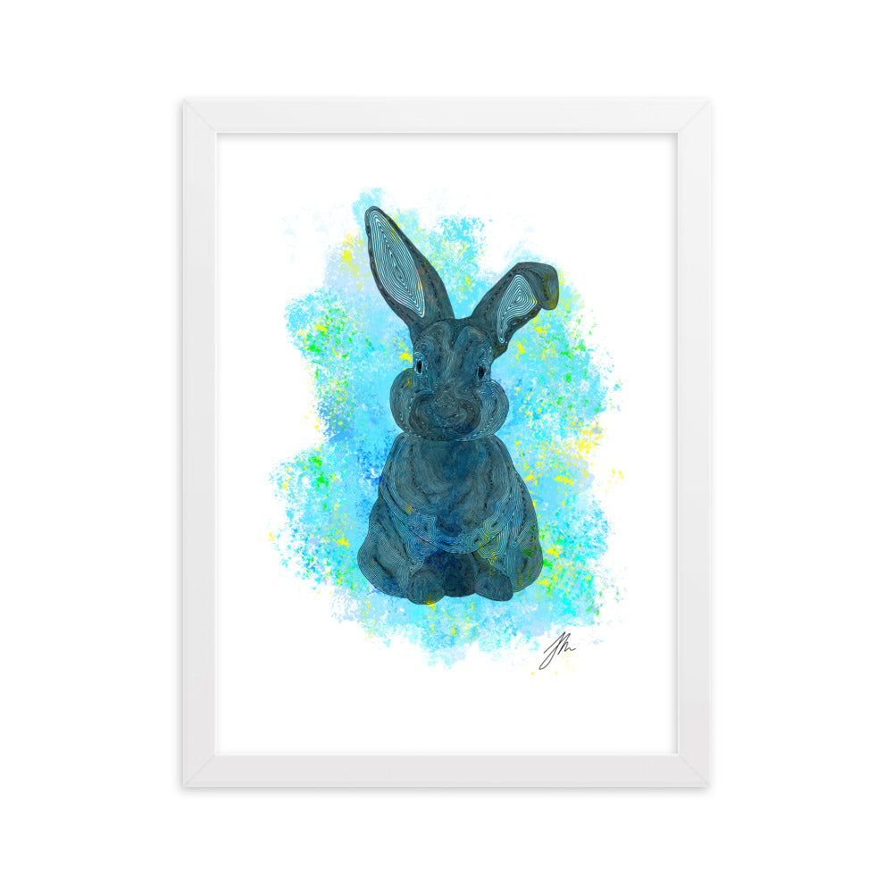 Blue Bunny Framed matte paper poster