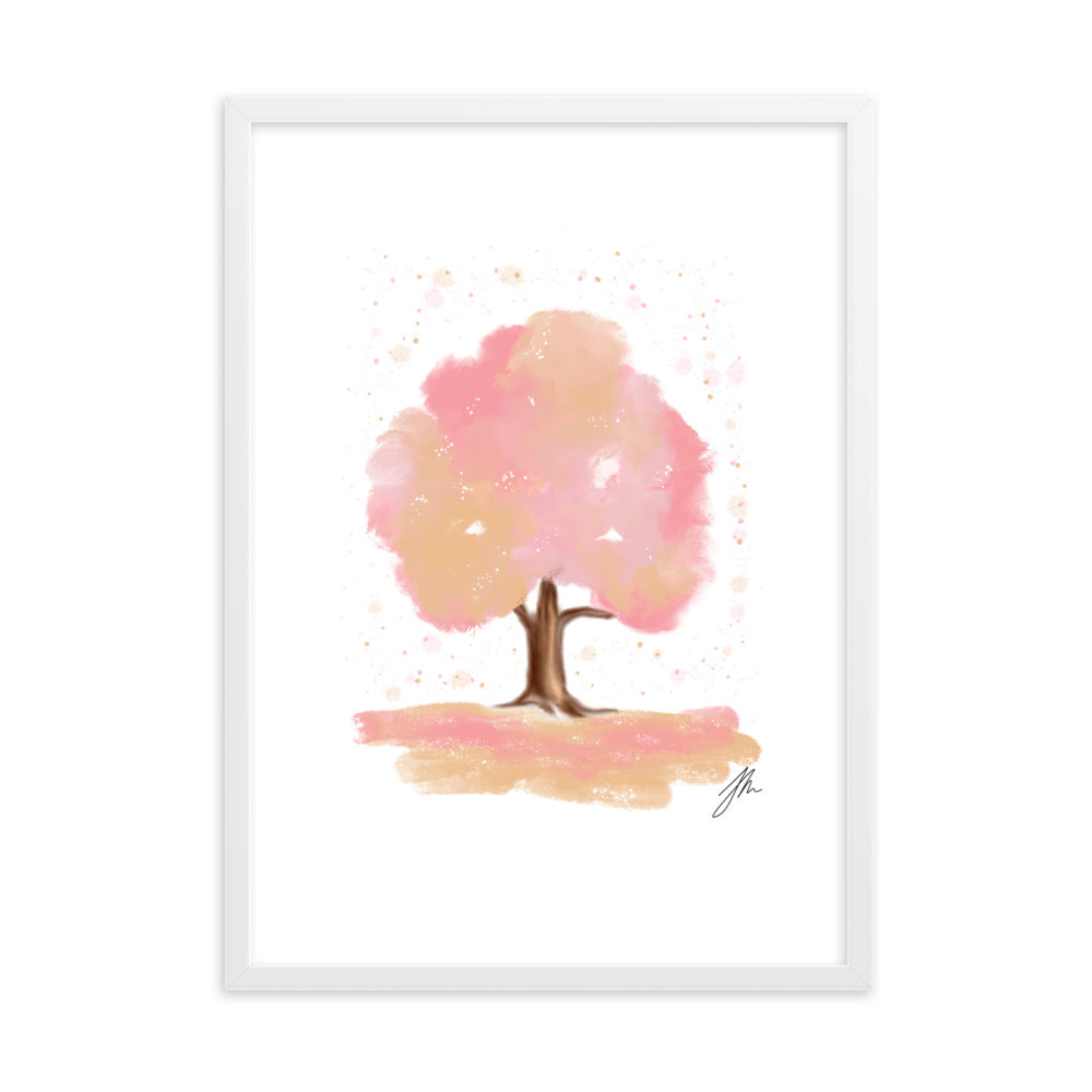 Pink Tree Framed matte paper poster