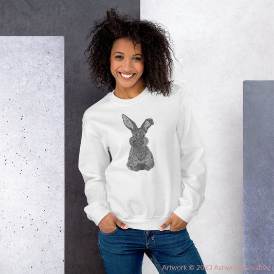 Black Bunny Unisex Sweatshirt White / S