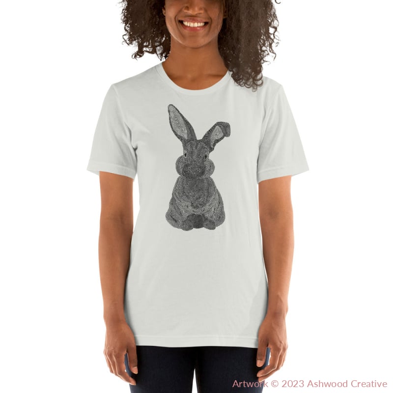 Black Bunny Unisex T-Shirt Silver / S