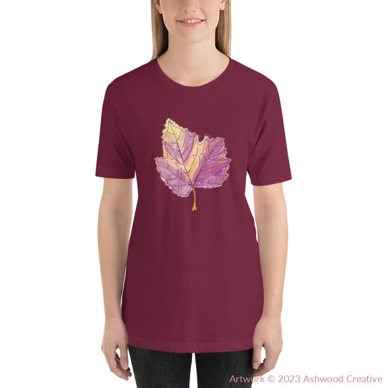 Purple Leaf Unisex T-Shirt Maroon / S