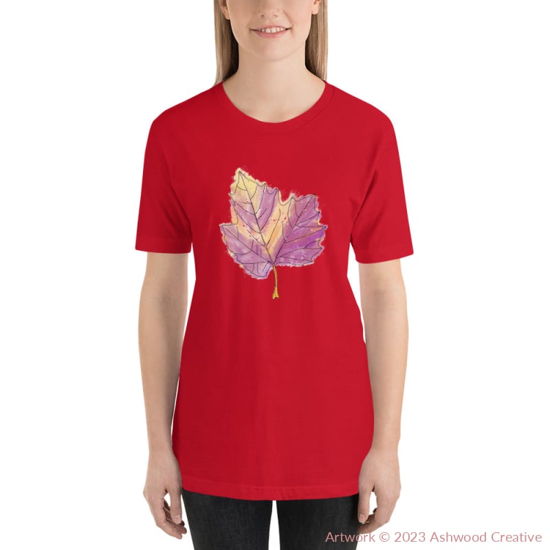 Purple Leaf Unisex T-Shirt Red / S