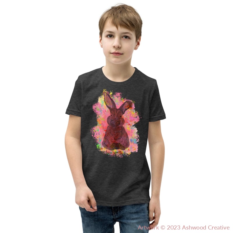 Red Bunny Youth Short Sleeve T-Shirt Dark Grey Heather / S T-Shirt