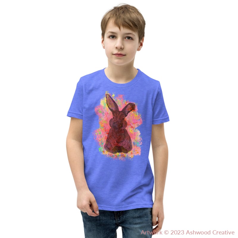 Red Bunny Youth Short Sleeve T-Shirt Heather Columbia Blue / S T-Shirt