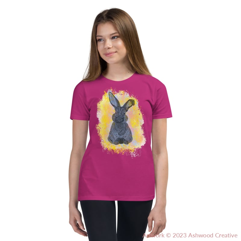 Yellow Bunny Youth Short Sleeve T-Shirt Berry / S